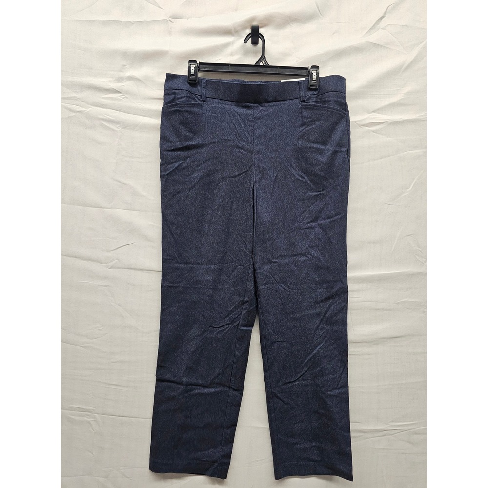 Rafaella Womens Straight Stretch Trousers Blue Viscose‎ Blend Casual Size 18